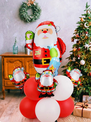 Navidad - Juego de globos decorativos de Papá Noel y Año Nuevo, 12 unidades