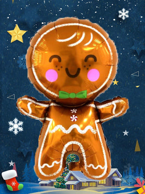 Globo decorativo de Año Nuevo de 80 cm, grande, de pan de jengibre, para Navidad