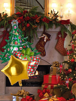 Set de 5 globos decorativos de Navidad - Nochevieja