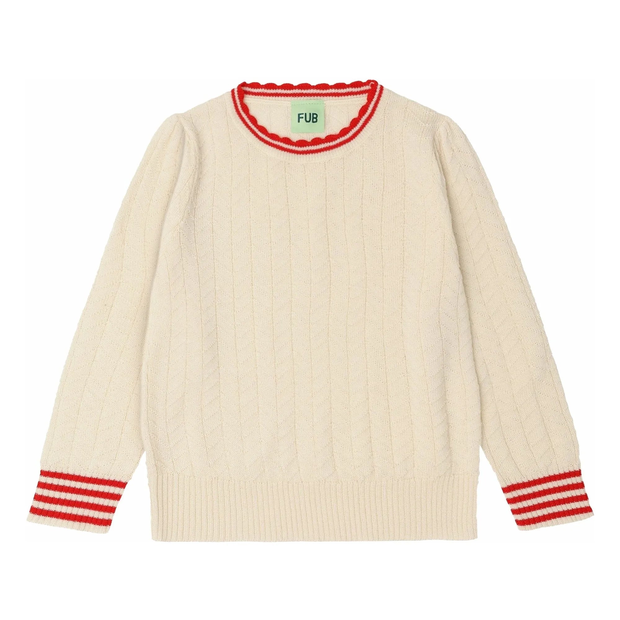 FUB - Jersey Zigzag Lana merino de punto fino | Crudo