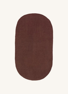 Muskhane - Alfombra oval de fieltro | Caoba