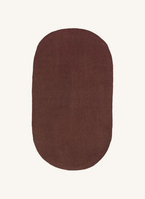 Muskhane - Alfombra oval de fieltro | Caoba