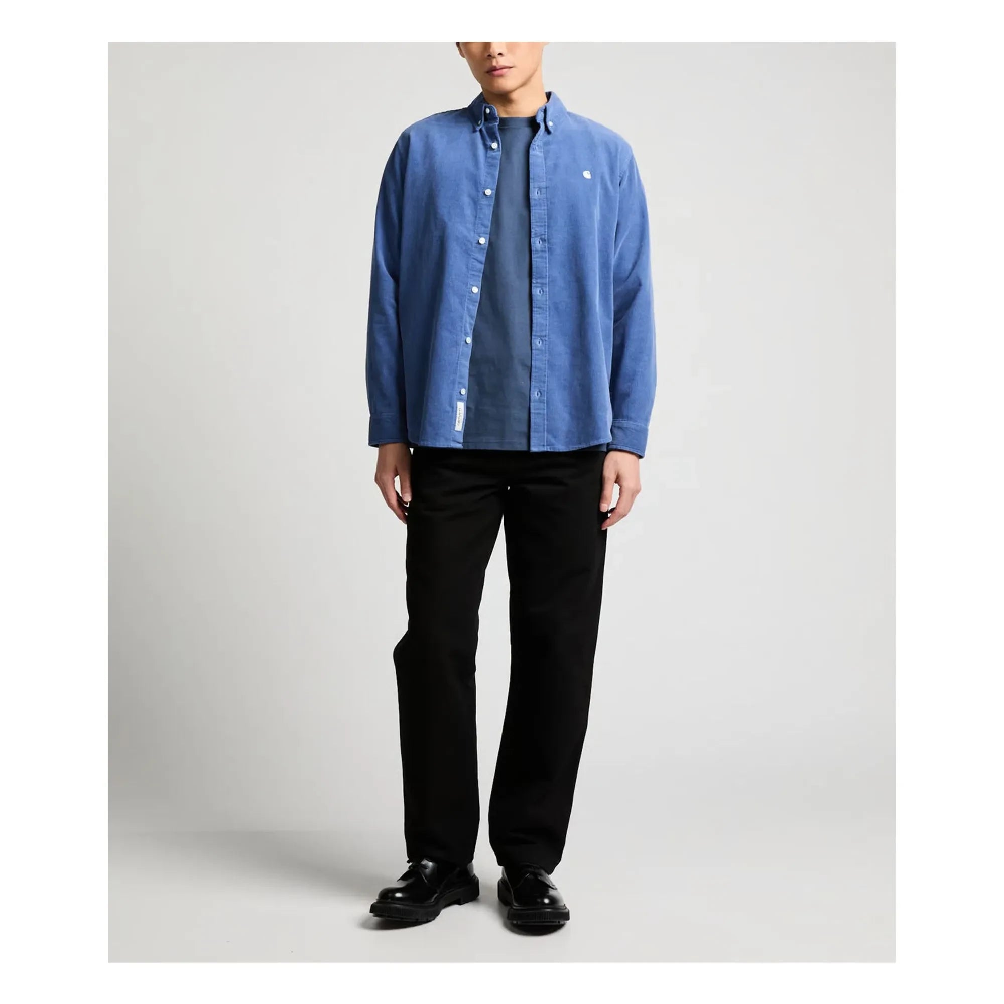 Carhartt WIP - Camisa de Pana de Manga Larga Madison | Azul Hielo