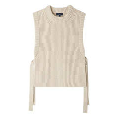 Soeur - Chaleco sin mangas de lana merino Firmus | Blanco jaspeado