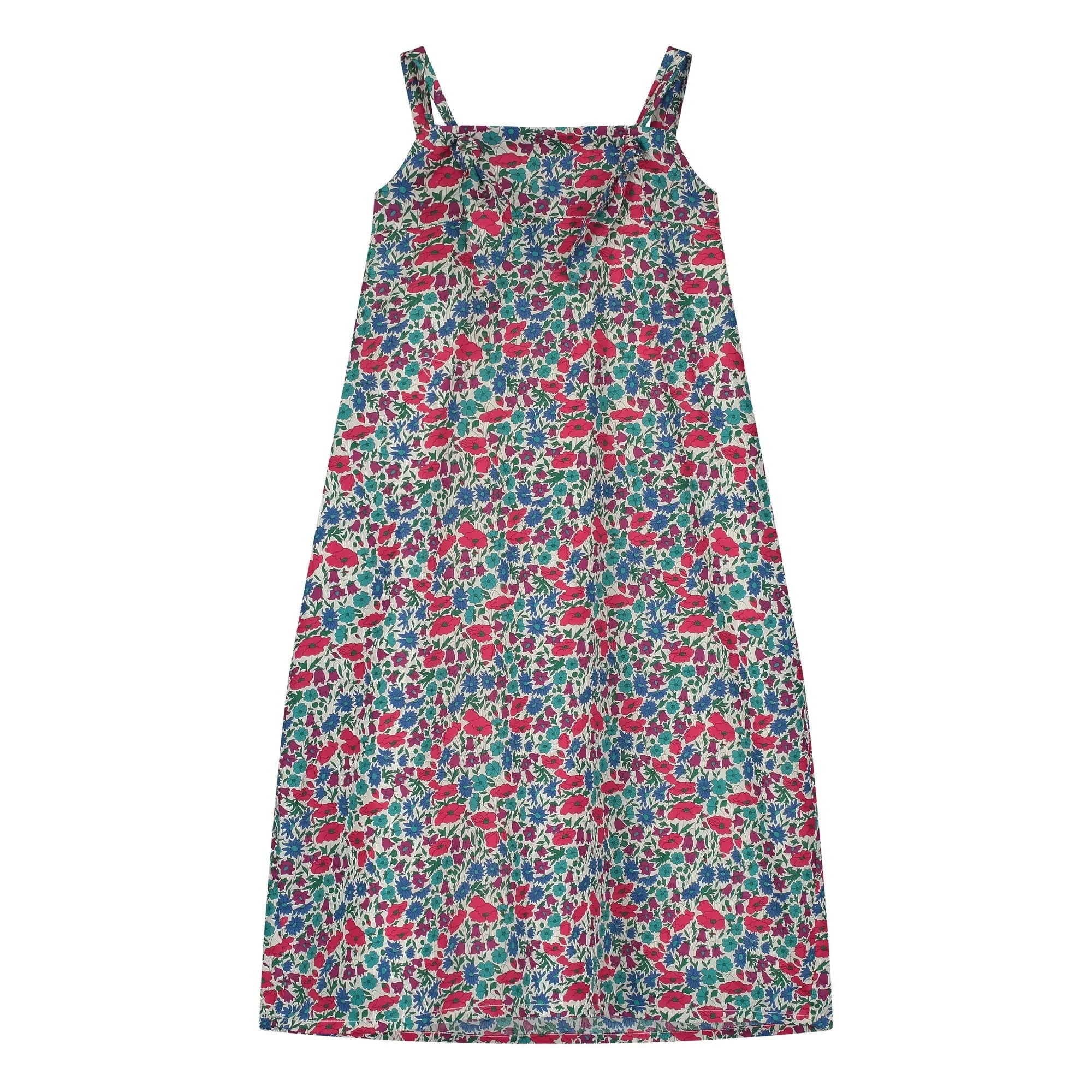 Tangerine - Vestido Midi con Estampado Floral | Rojo Frambuesa
