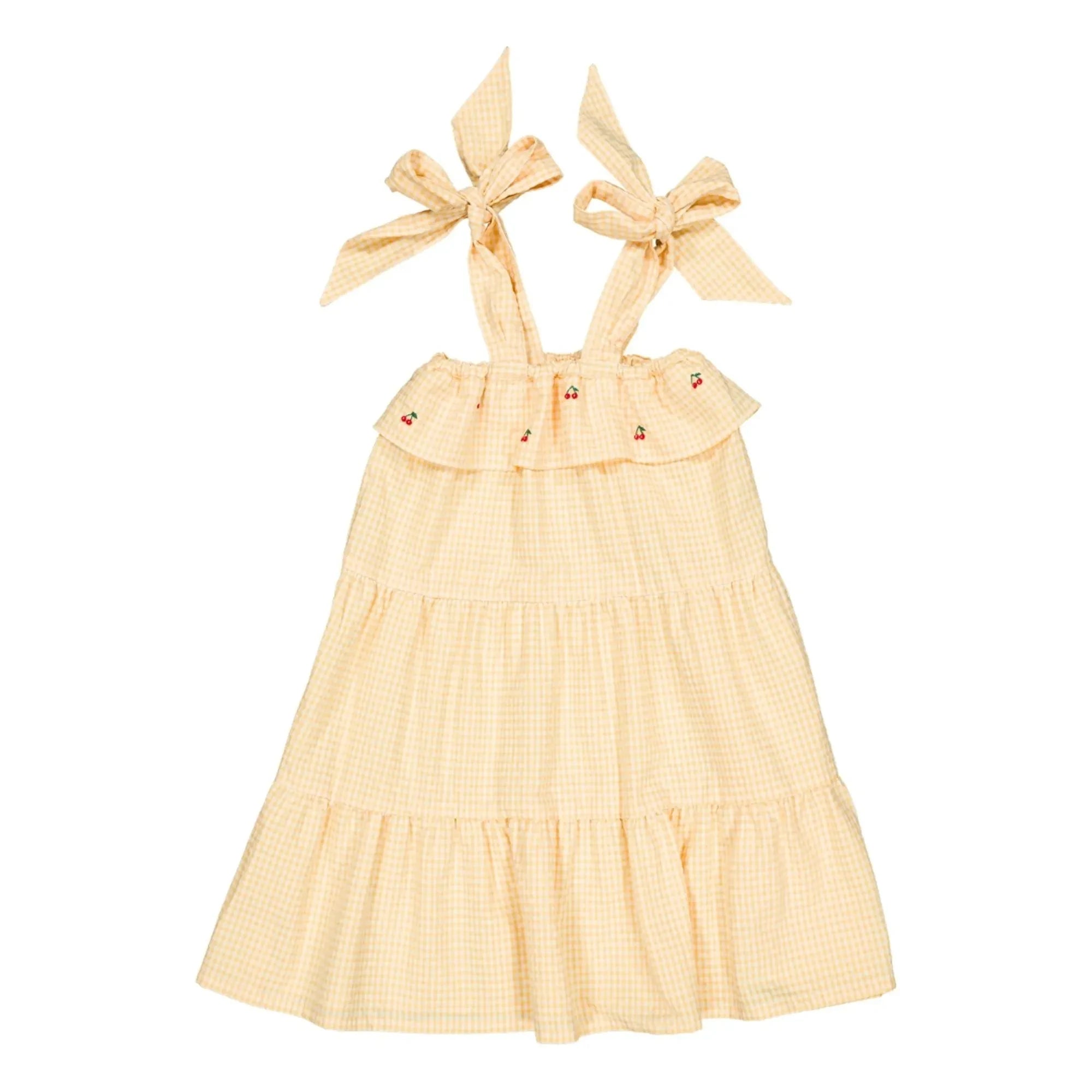 Loir - Vestido de algodón orgánico Gingham Olga | Amarillo