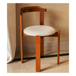 The Socialite Family - Silla Laura, tapizada con madera de haya y tela trenzada | Beige