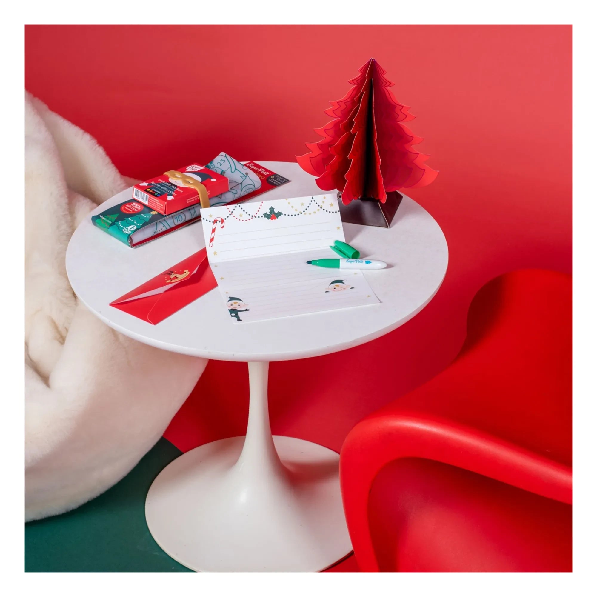 Superpetit - Kit de colorear 5 rotuladores - Pueblo de Navidad