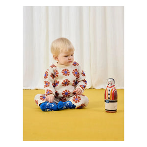 Bobo Choses - Pantalón de punto jacquard de algodón orgánico | Beige