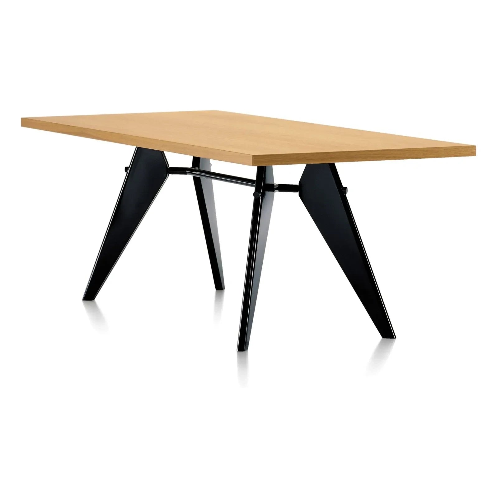 Vitra - Mesa EM, roble natural aceitado 220x90 cm - patas negras - Jean Prouvé | Roble