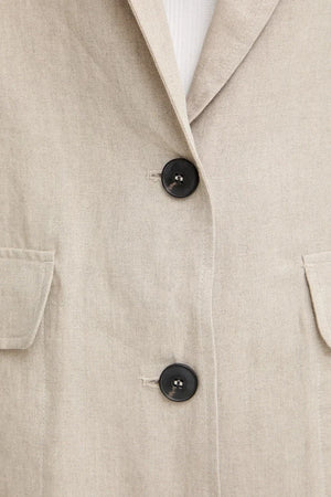 Max&Co. blazer de lino de un botón para mujer MCOSTAMPA