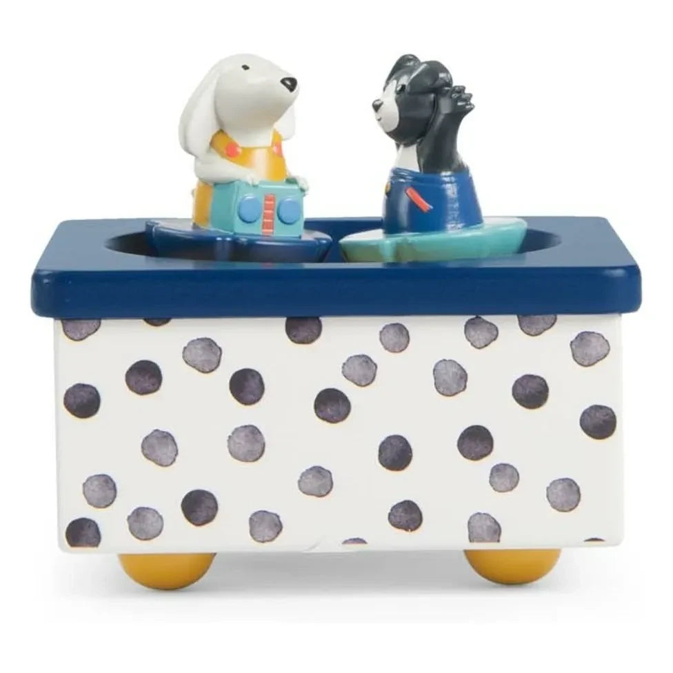 Moulin Roty - Caja de música Puce and Pilou | Azul