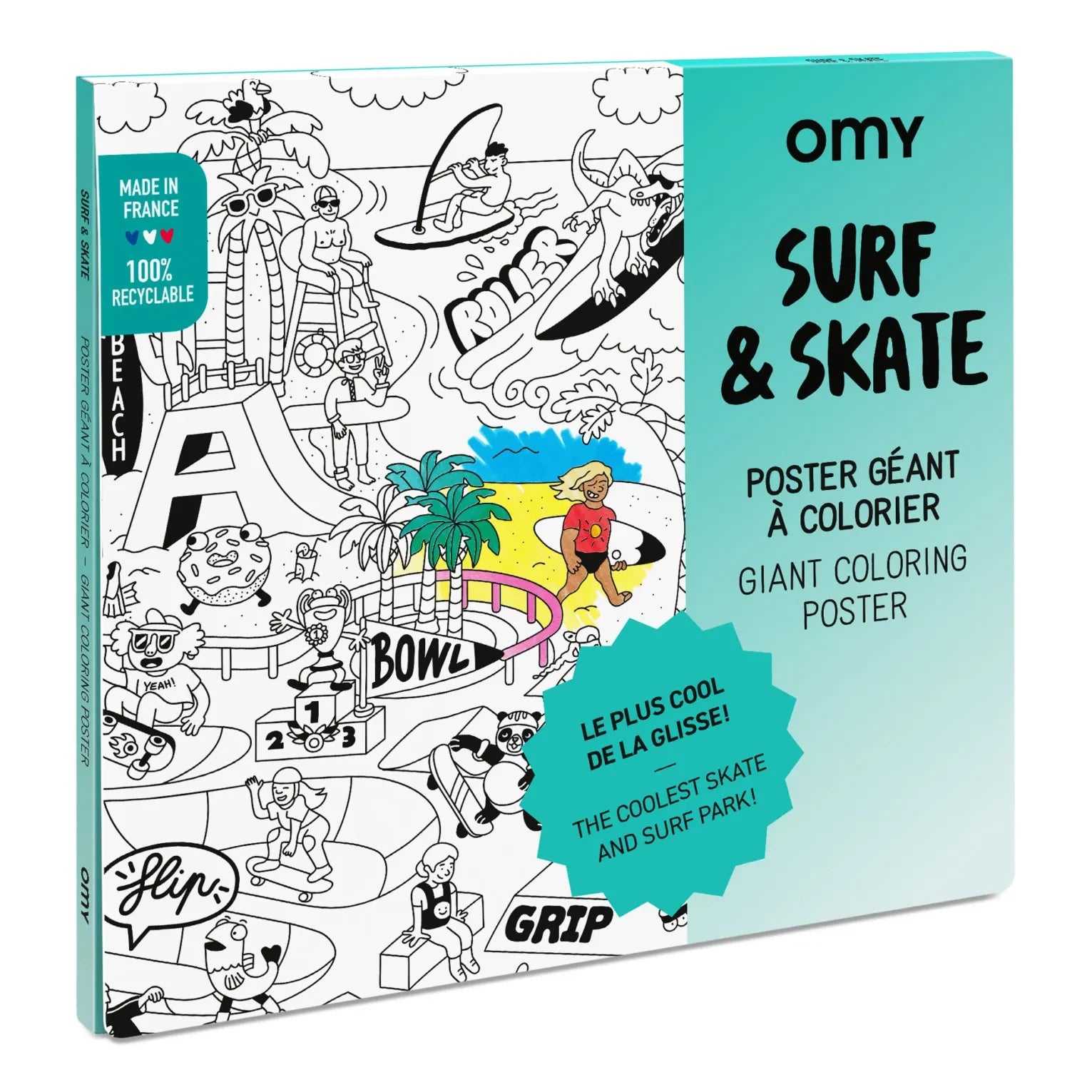 Omy - Póster para Colorear - Surf & Skate