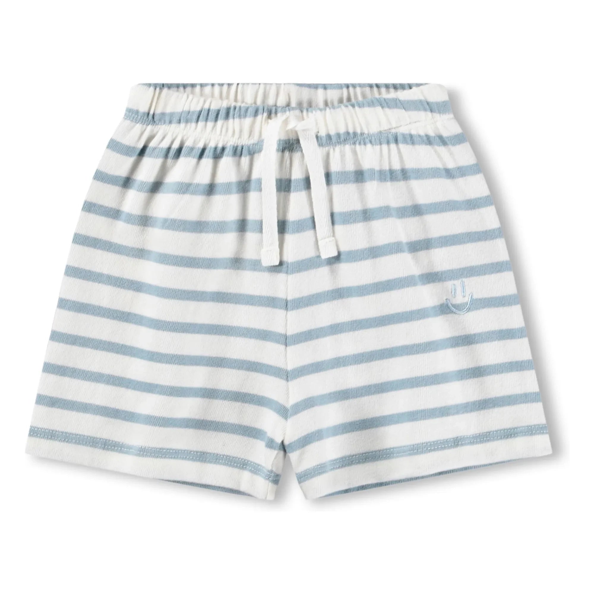 Molo - Skie Shorts de Algodón Orgánico a Rayas | Blanco