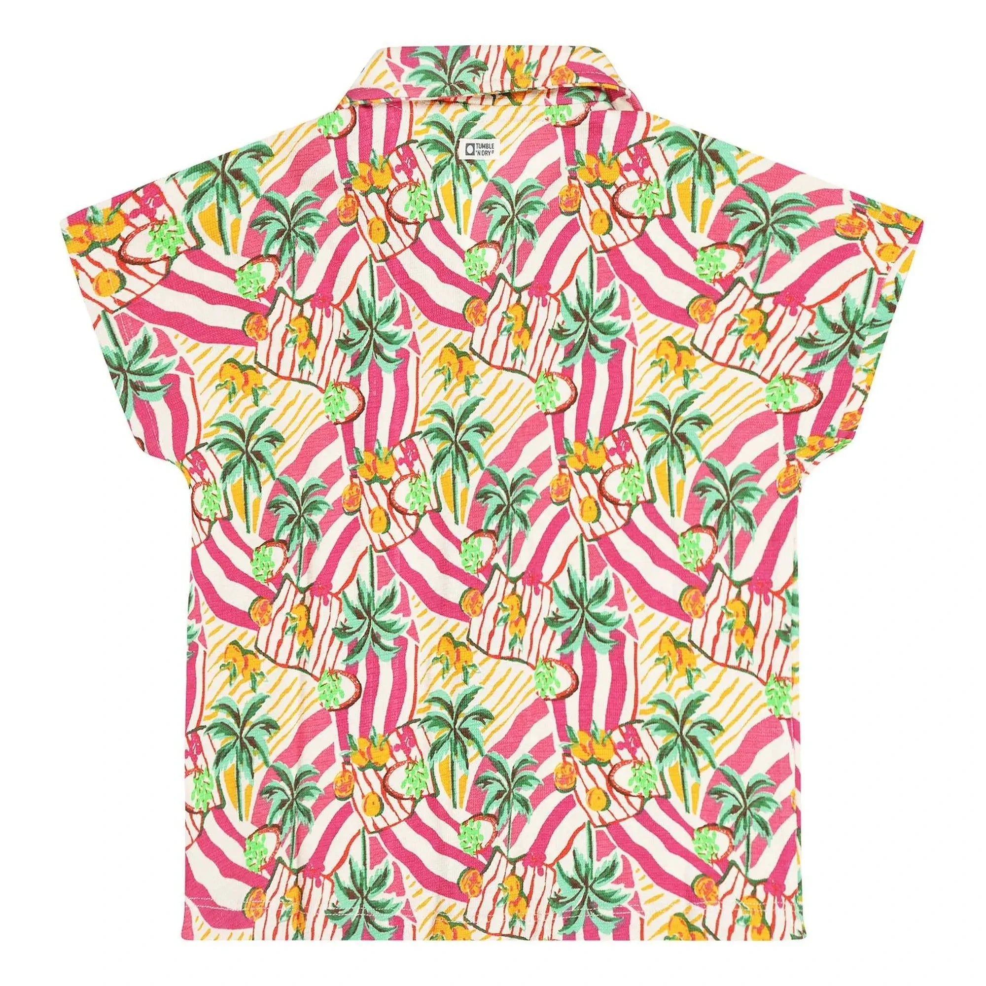 Tumble N'Dry - Camisa de algodón orgánico Vitoria Palm | Rosa