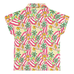 Tumble N'Dry - Camisa de algodón orgánico Vitoria Palm | Rosa
