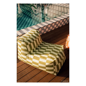 Nobodinoz - Puf largo de exterior Matteo Tiles | Verde