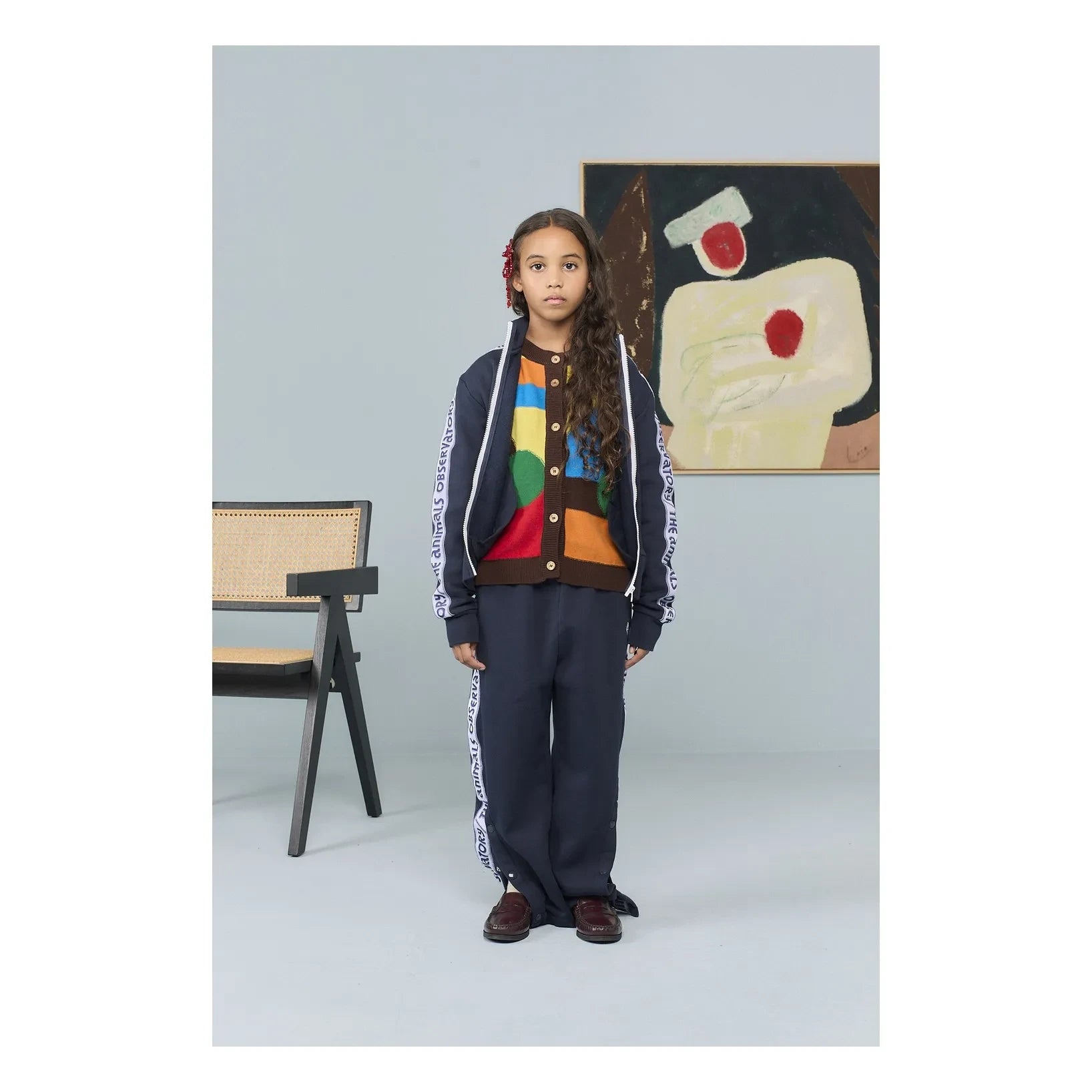 The Animals Observatory - Zebra Zip Sweat | Azul marino