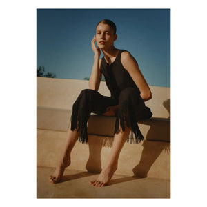 Vanessa Sposi - Pantalones con borlas de lino | Negro