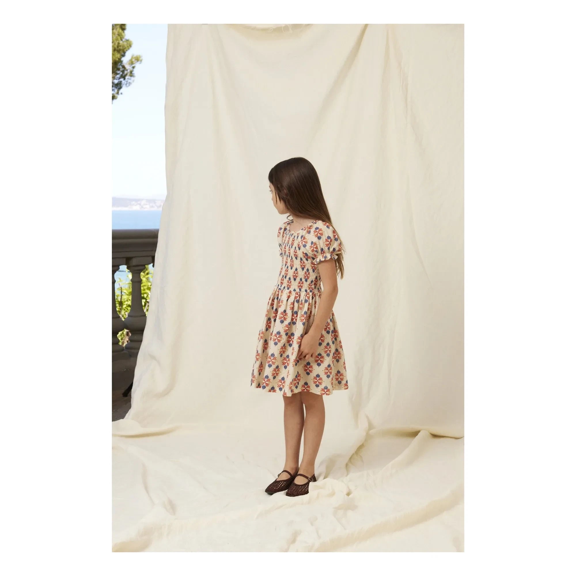 Bebe Organic - Vestido Fruncido Kaia | Crema