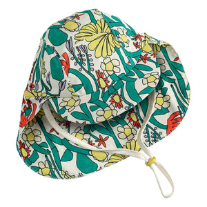 Bobo Choses - Gorro de baño de bebé con estampado floral | Blanco