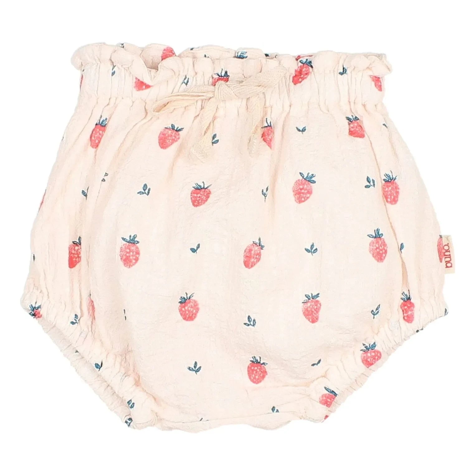 Búho - Bragas Bloomers de Algodón Orgánico con Estampado de Fresas | Rosa Polvo