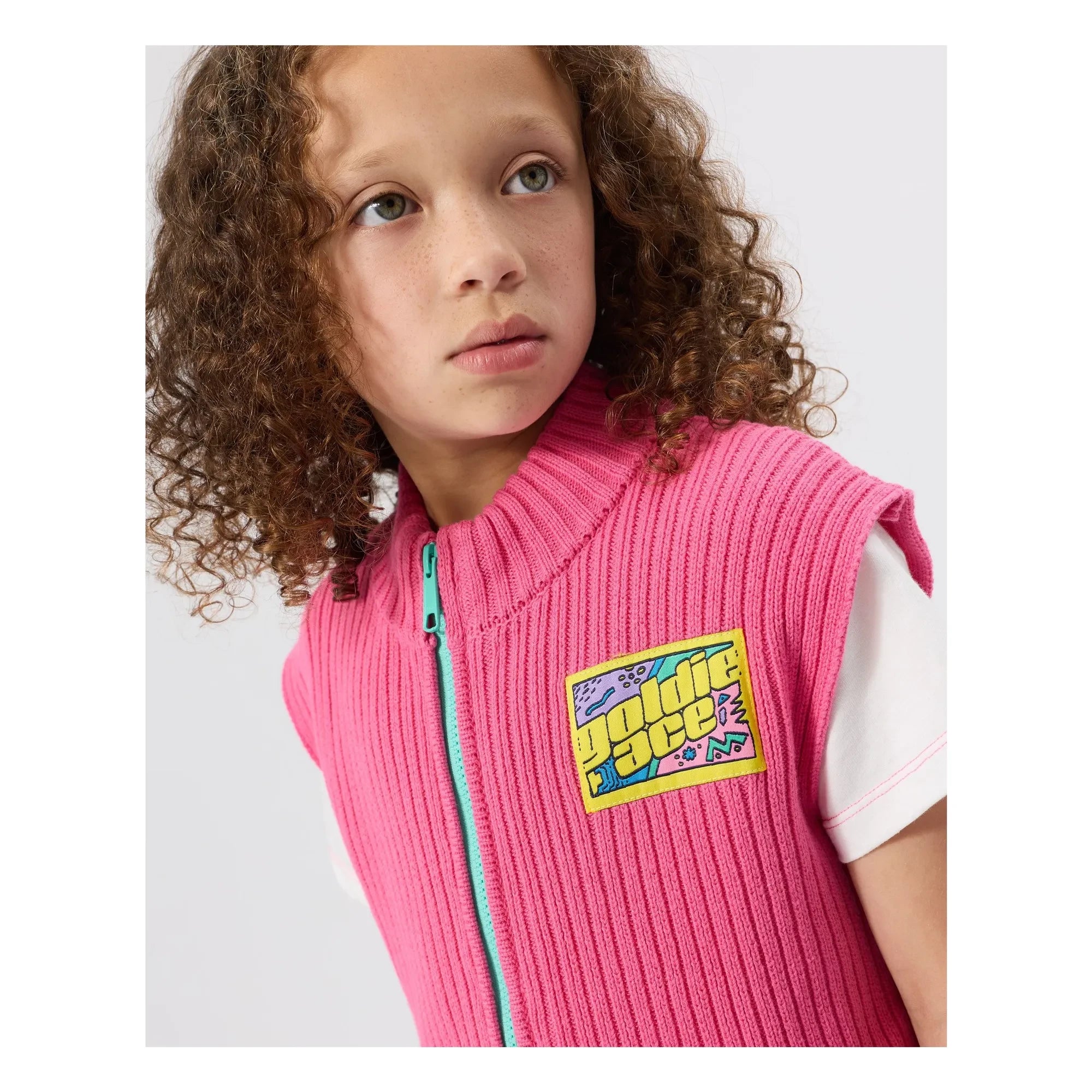 Goldie + Ace - Camiseta sin mangas de canalé | Rosa