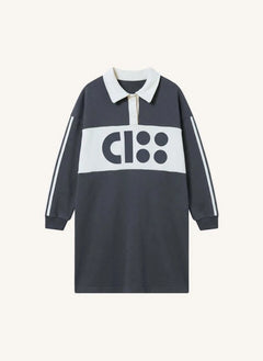 Cos I Said So - Vestido polo de algodón orgánico con detalle de logo | Gris