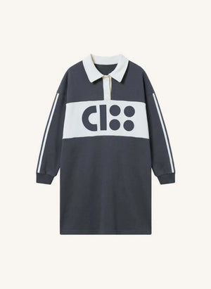 Cos I Said So - Vestido polo de algodón orgánico con detalle de logo | Gris