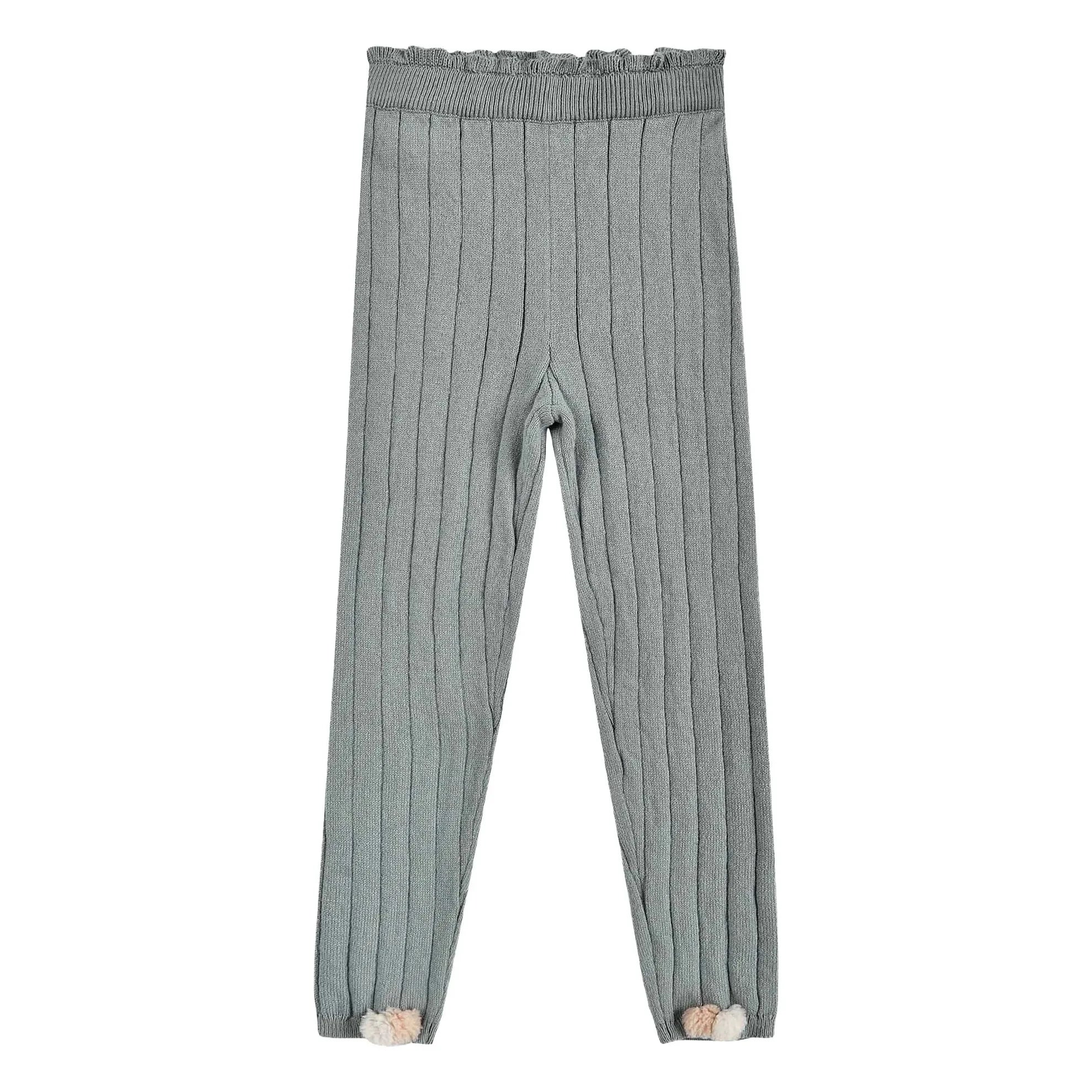 Louise Misha - Leggings acanalados Moldavia | Gris azulado