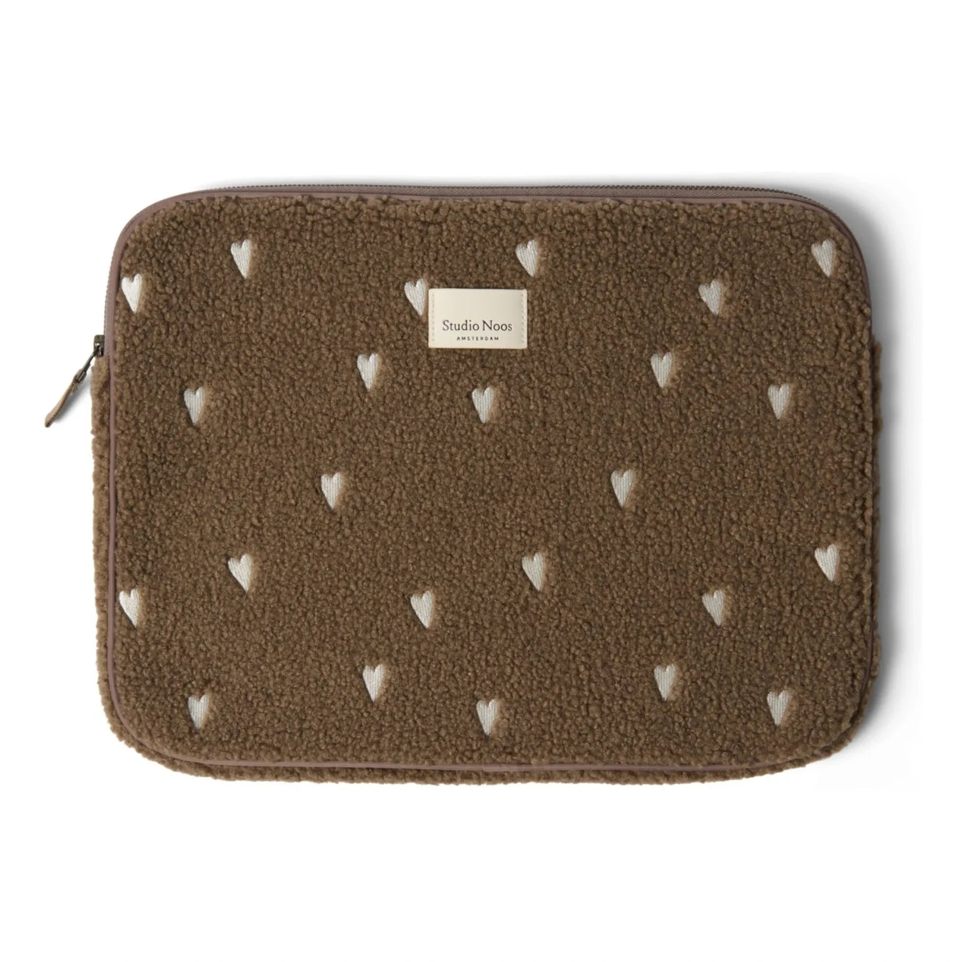 Studio Noos - Bolso para portátil con estampado de corazón | Marrón