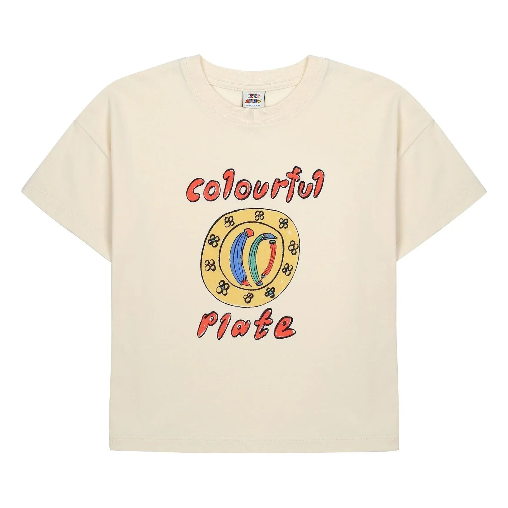 Jelly Mallow - Camiseta con plato de colores | Marfil