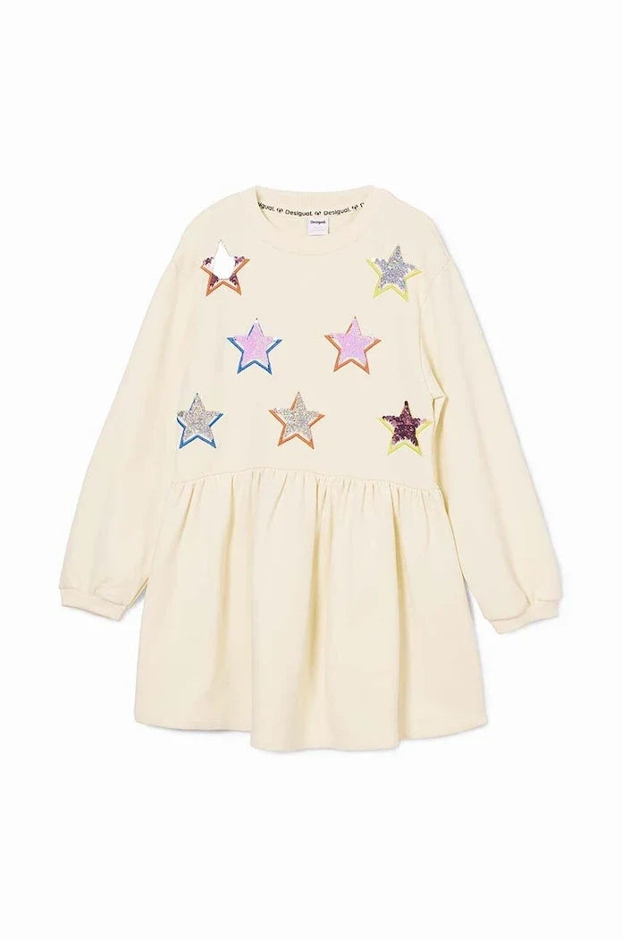 Vestido de Algodón para Niña Desigual