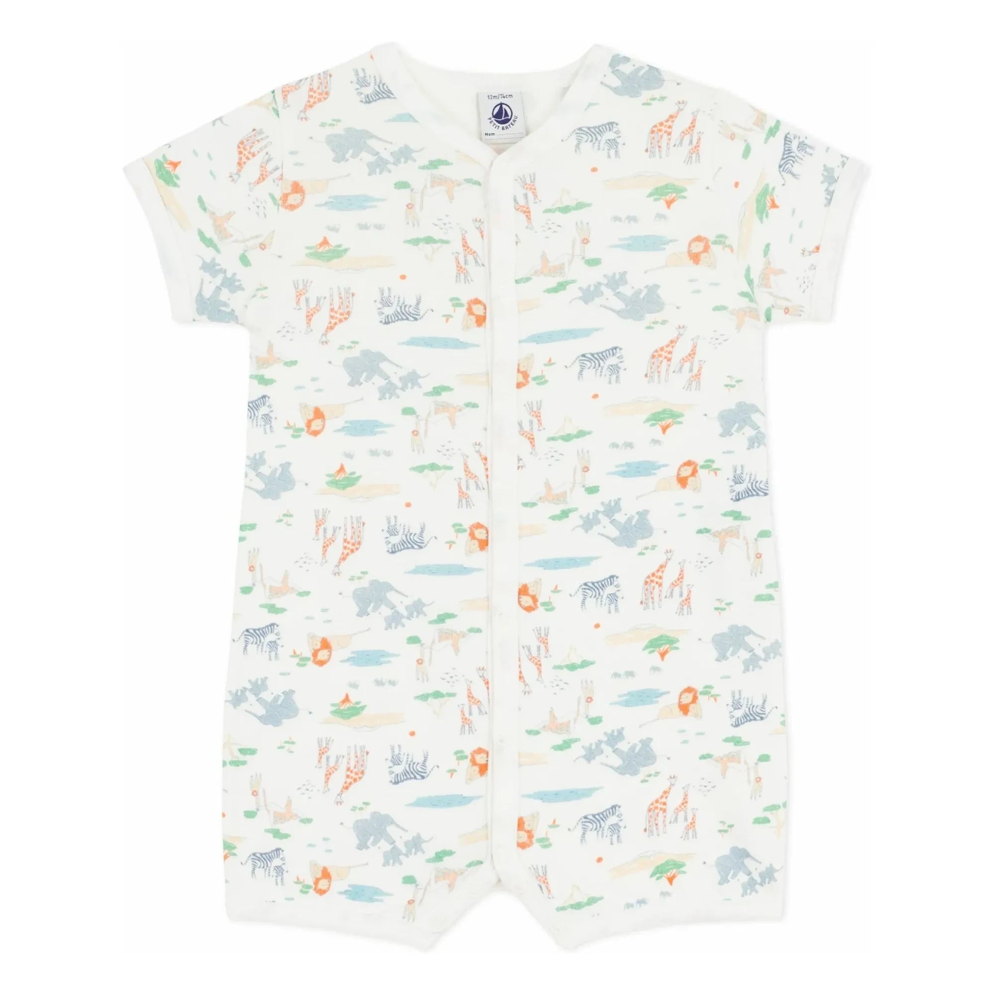 Petit Bateau - Pantalones Cortos con Estampado de Animales y Saquito de Dormir | Blanco