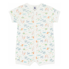 Petit Bateau - Pantalones Cortos con Estampado de Animales y Saquito de Dormir | Blanco