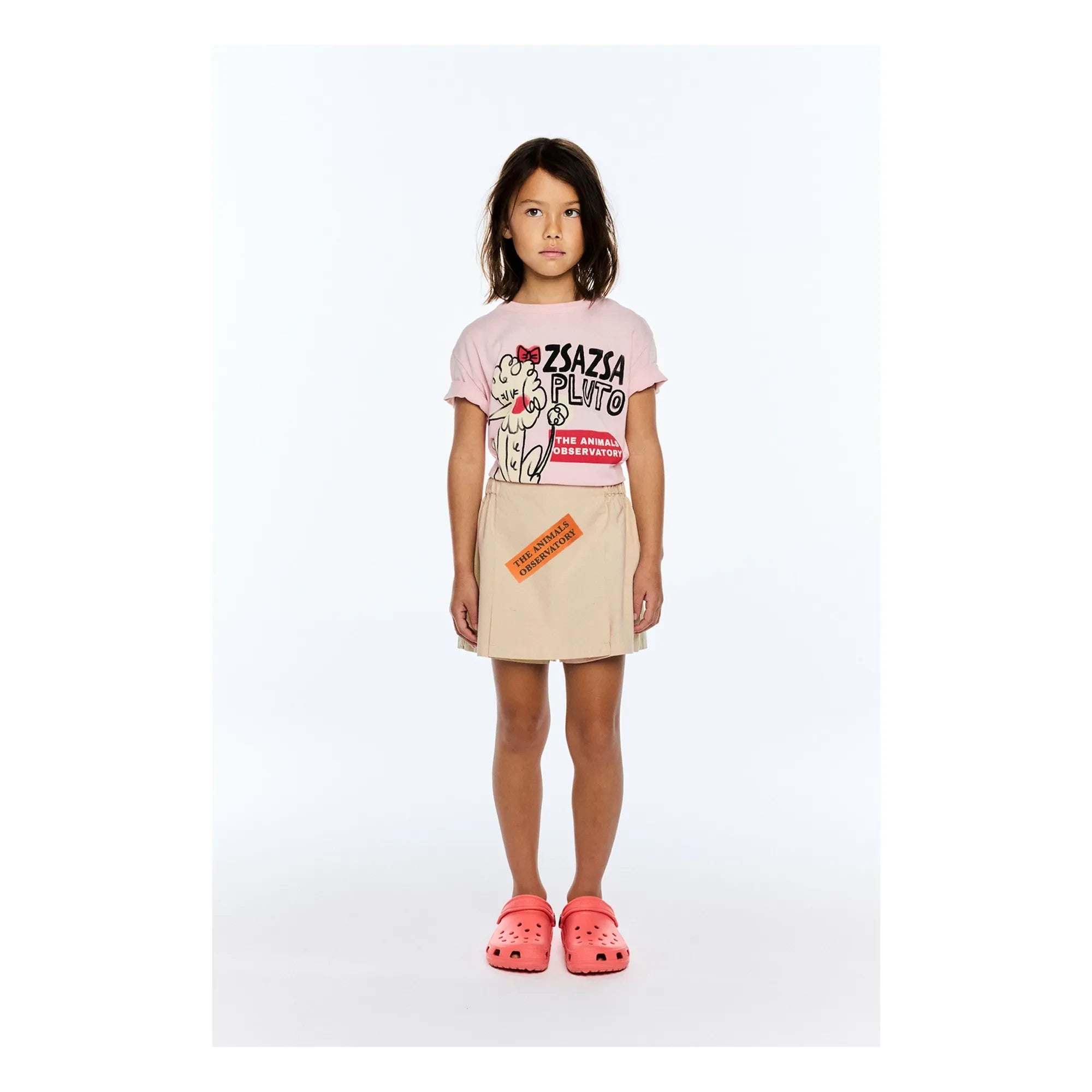 The Animals Observatory - Rooster T-shirt Zsazsa Pluto Organik pamuk | Açık Pembe