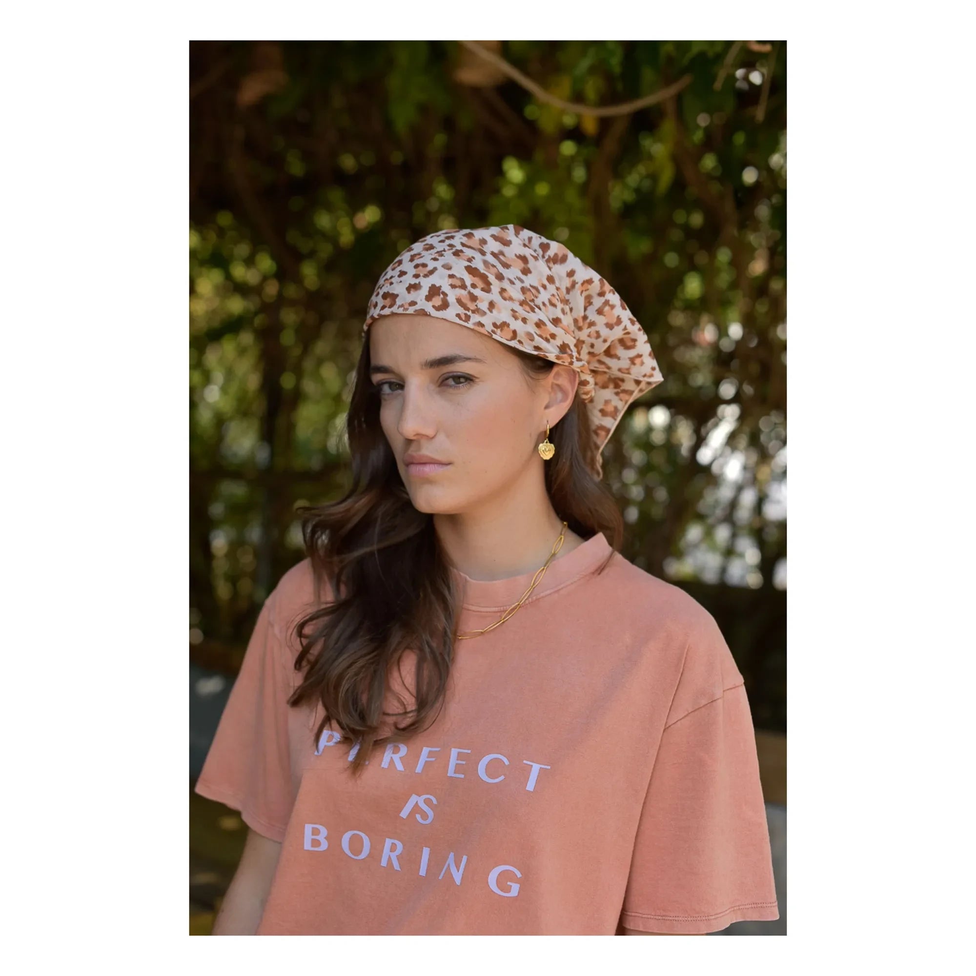 Marlot Paris - Kate Leopardo Algodón Voile Chal - Colección Mujer | Rosa Claro