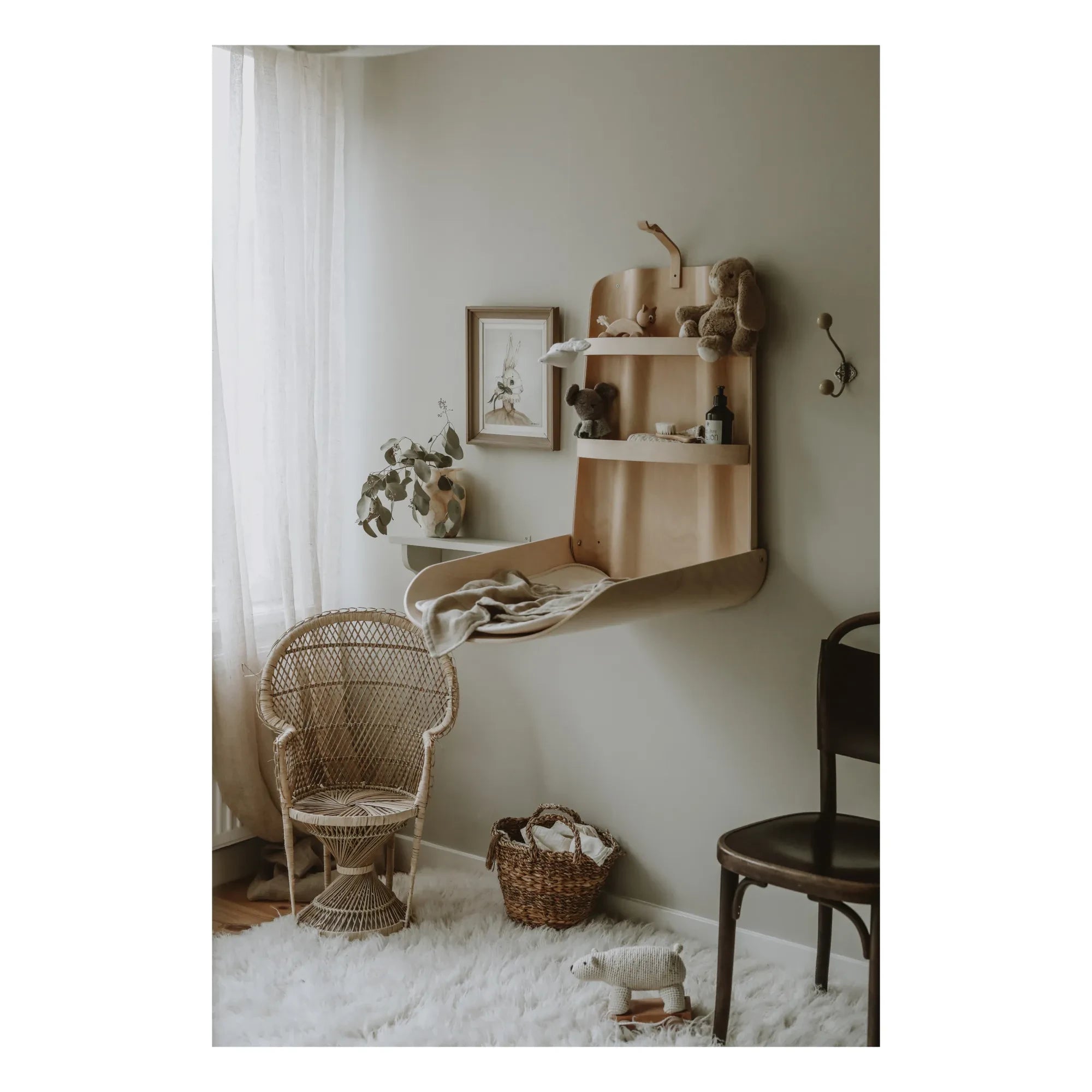 By BO design - Cambiador de pañales de pared - natural