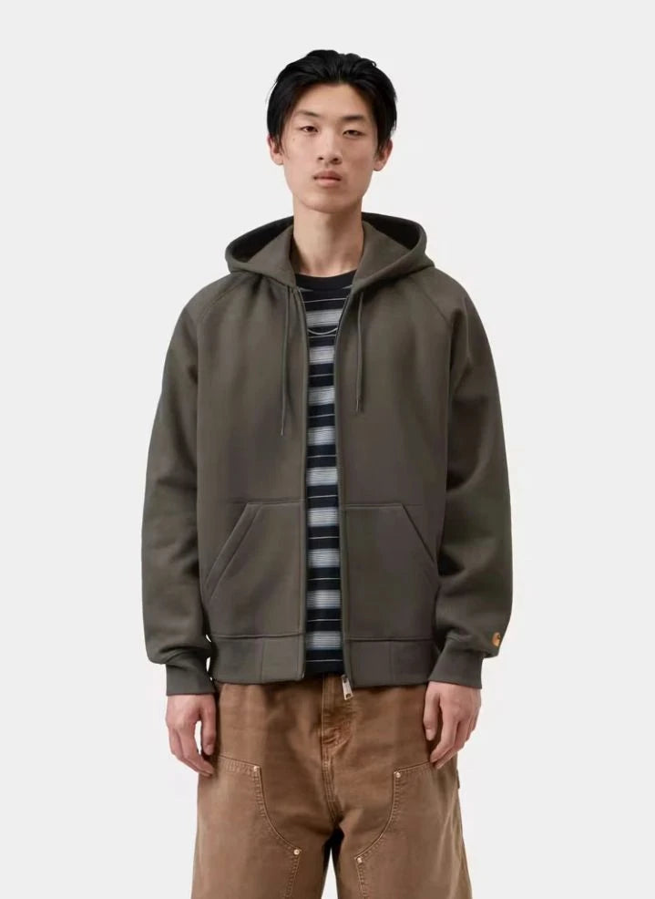 Carhartt WIP - Sudadera con cremallera Chase | Gris oscuro