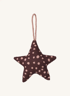 Broste Copenhagen - Adorno navideño de estrella de algodón | Marrón