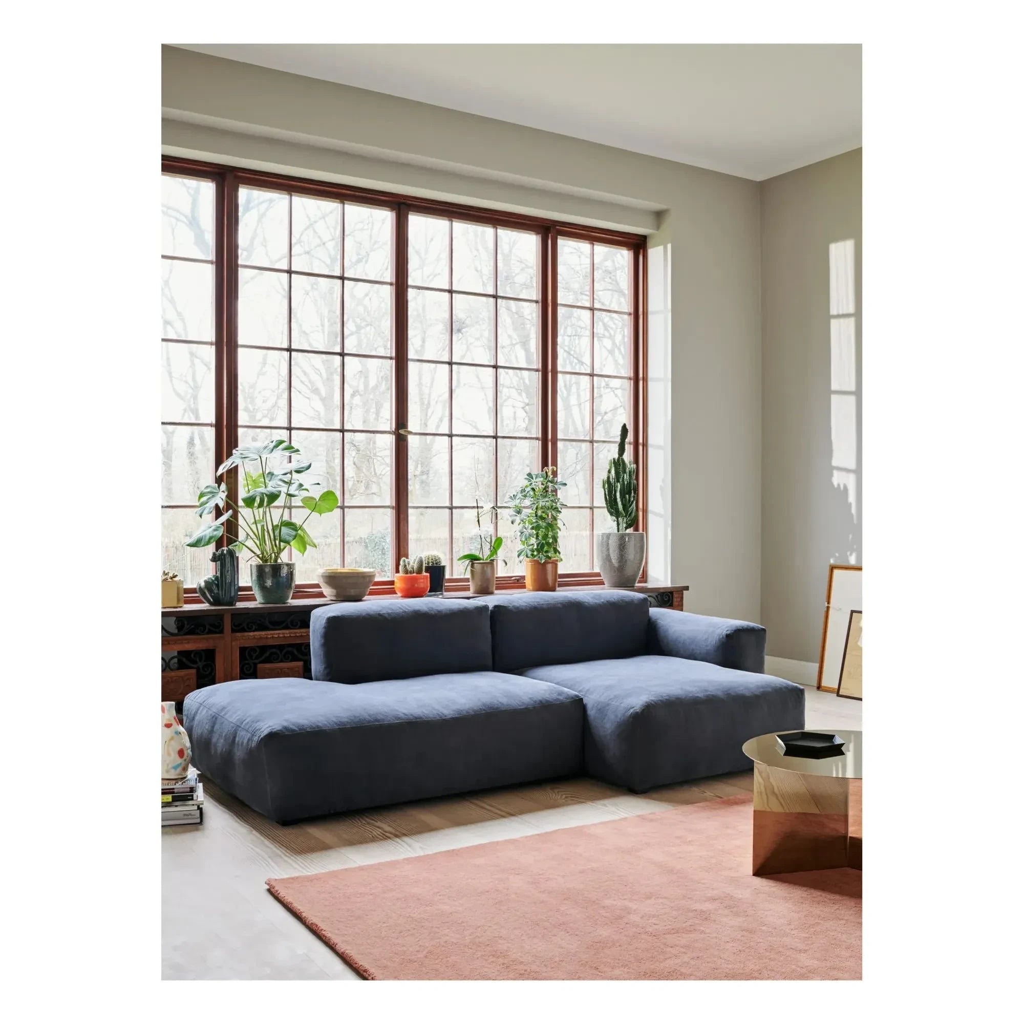 Hay - Mag Soft Sofá de Brazos Bajos 2,5 Plazas Combinación 3 | Azul Marino
