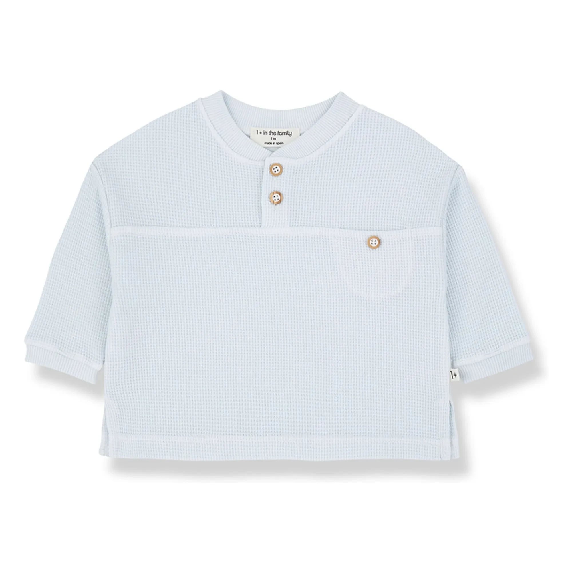 1+ en la familia - Amorgos Waffle Jersey | Azul pálido