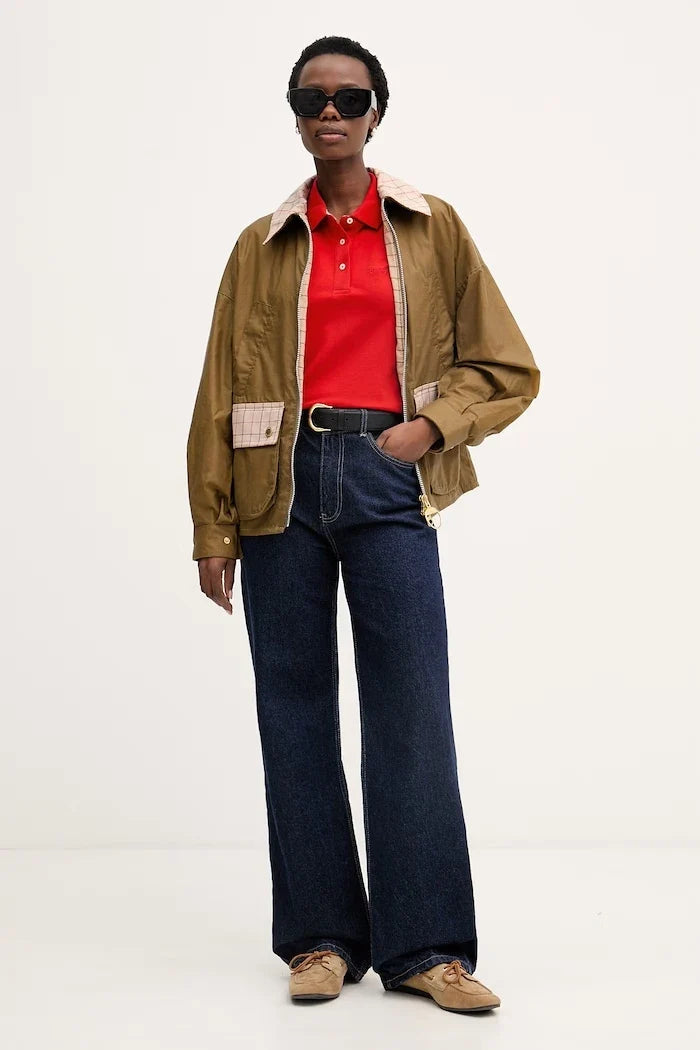 Camiseta Barbour Bowford para mujer con cuello de piqué elástico de algodón