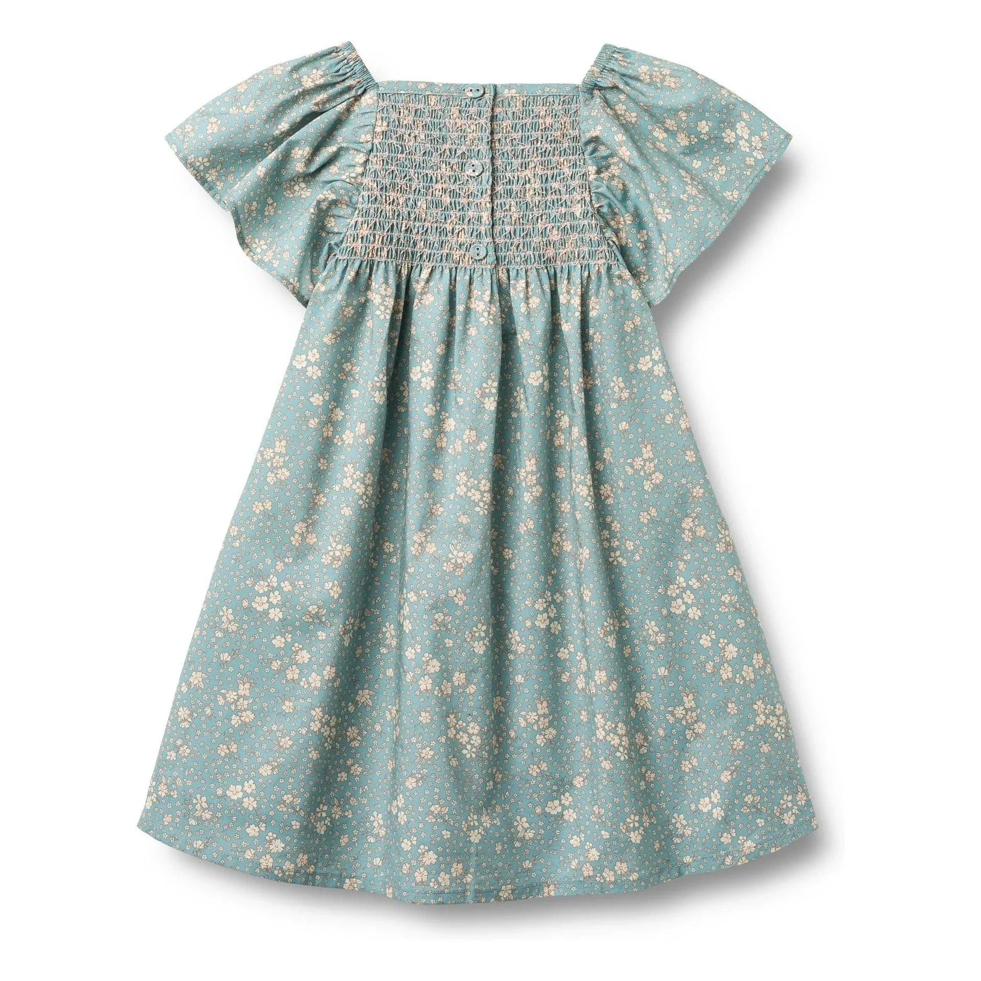 Wheat - Vestido Elva Fleurie de algodón orgánico | Azul claro