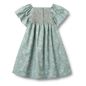 Wheat - Vestido Elva Fleurie de algodón orgánico | Azul claro