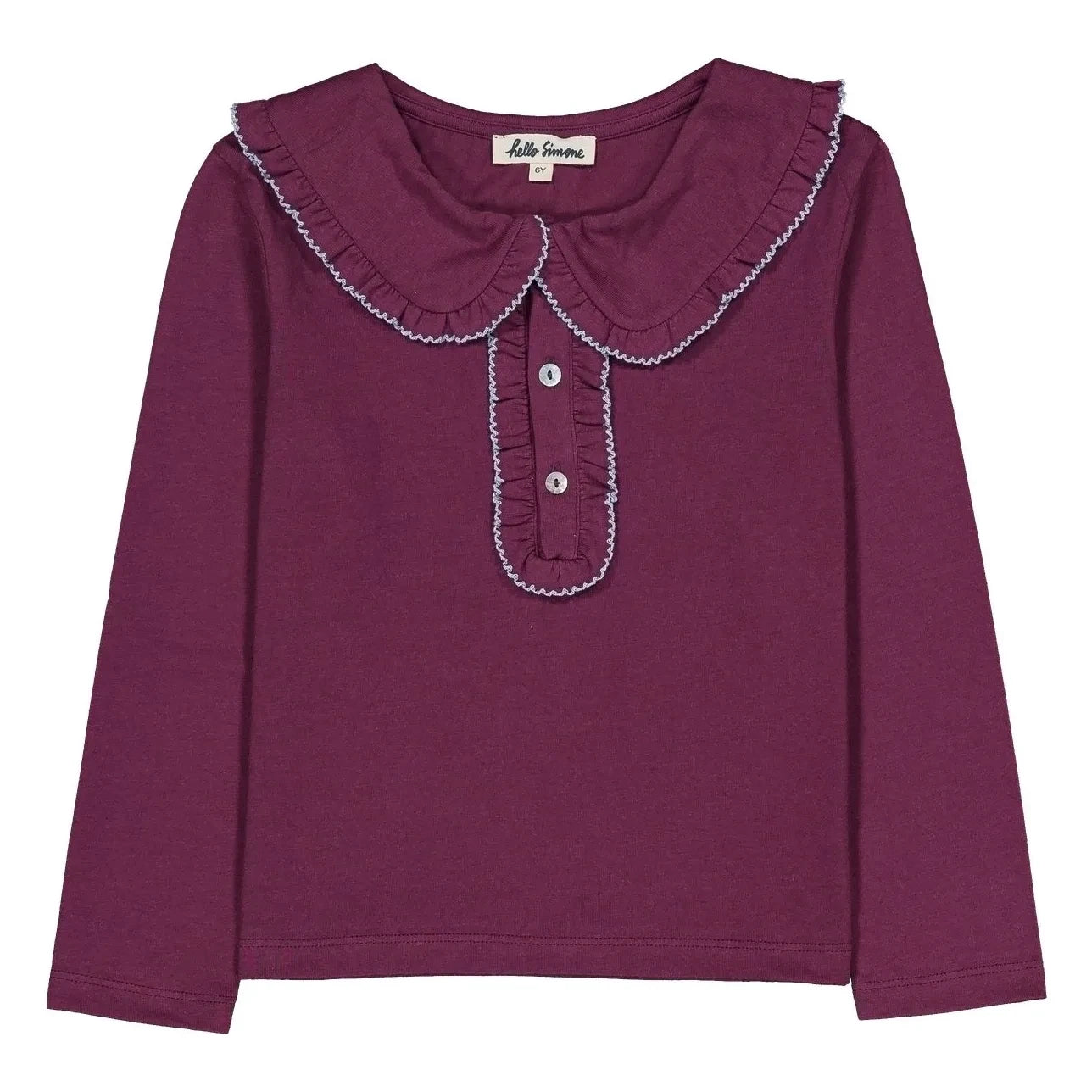 Hola Simone - Camiseta de algodón orgánico Matou | Borgoña