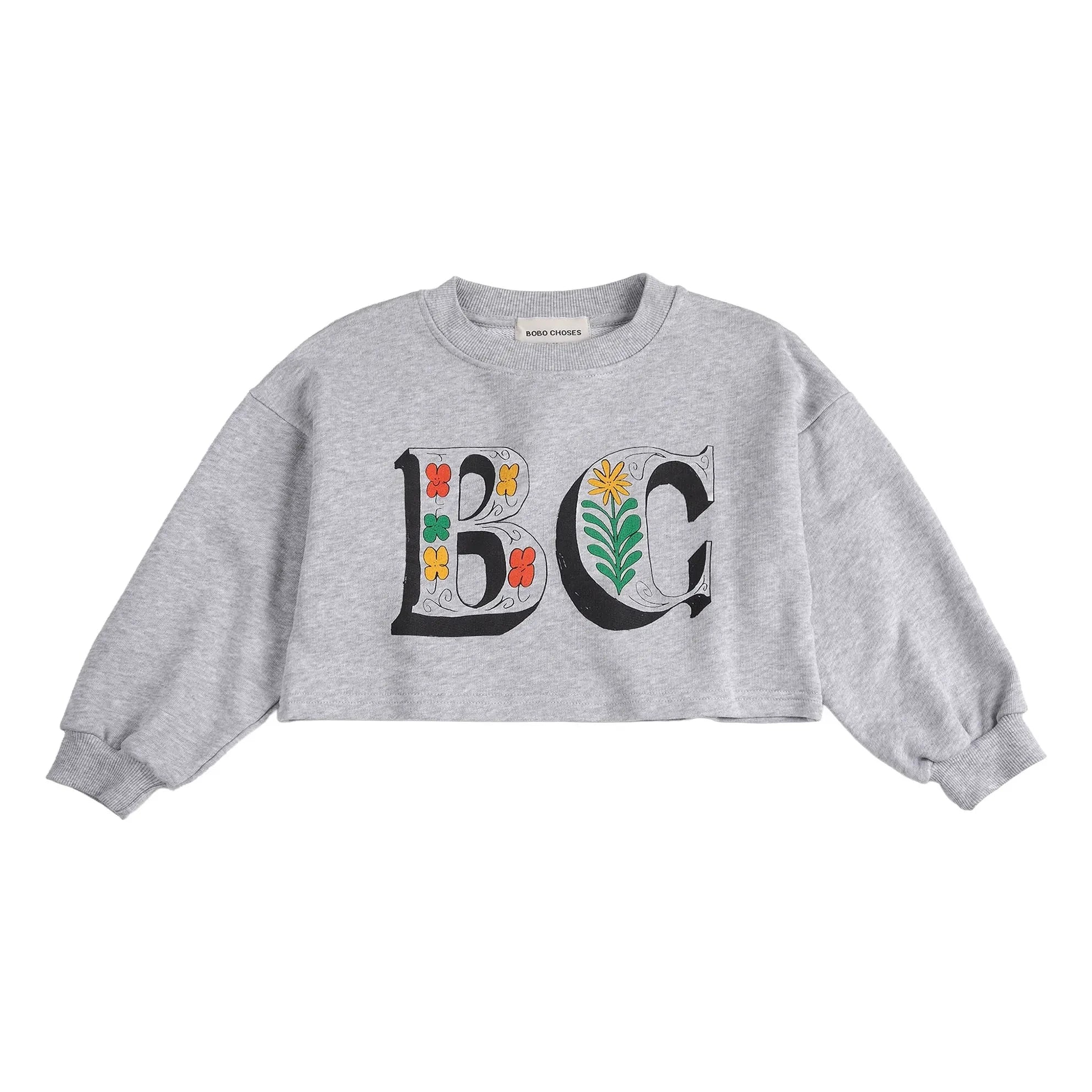 Bobo Choses - Sudadera corta de algodón orgánico BC | Gris jaspeado