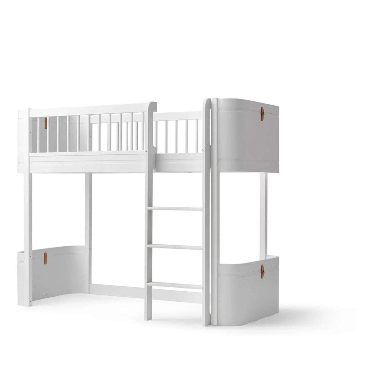 Oliver Furniture - Cama Mini+ de Madera de Altura Media 68x162cm | Blanca