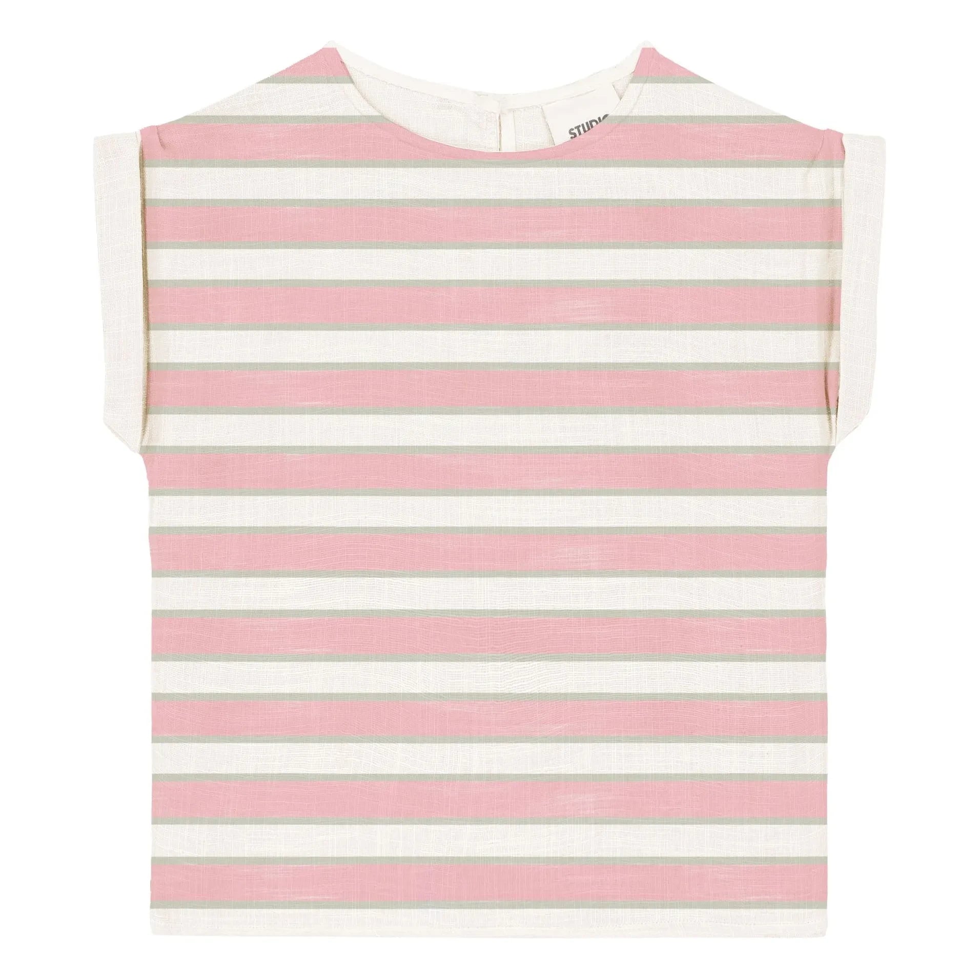 Studio Bohème - Camiseta de gasa de algodón a rayas Praslin | Rosa