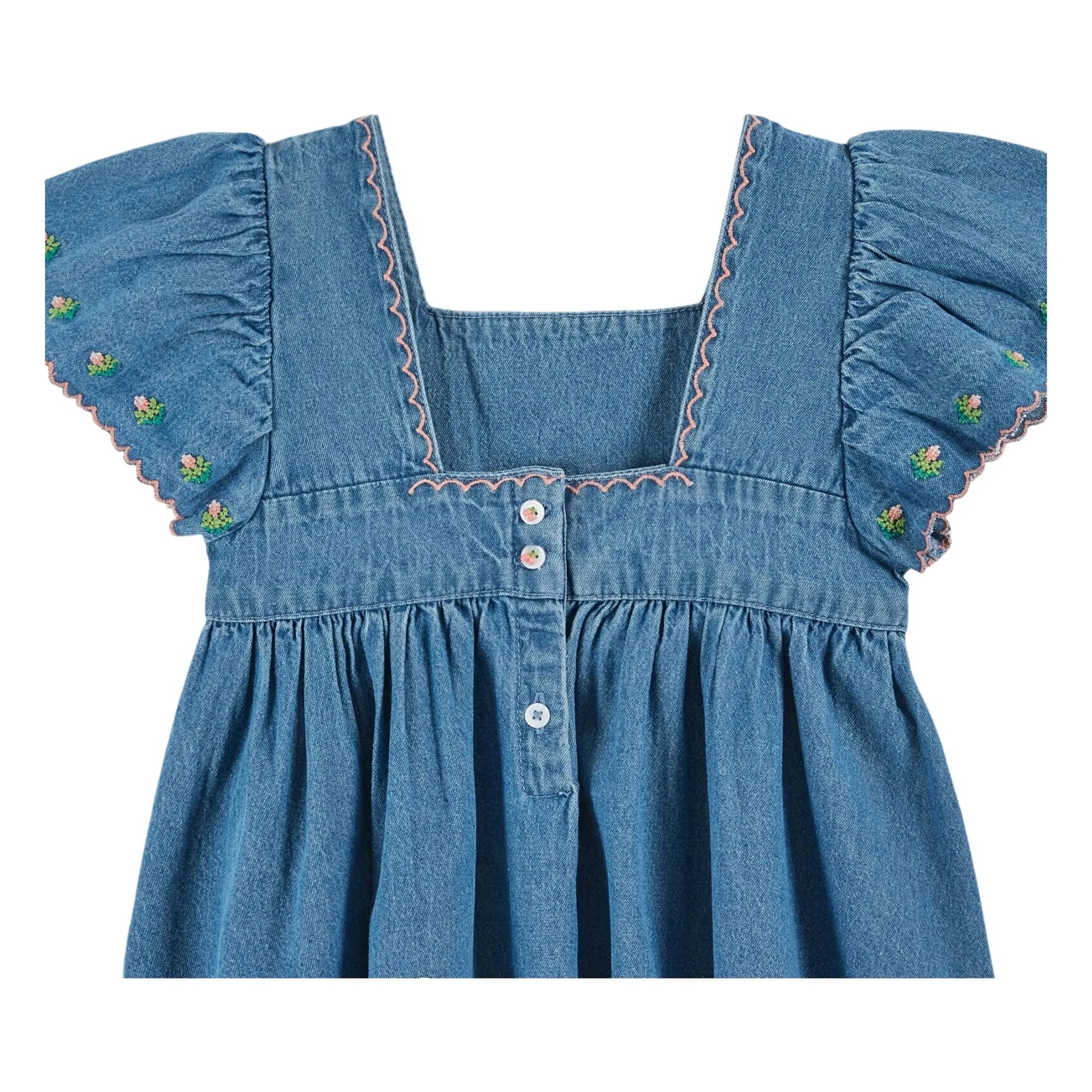 Emile et Ida - Vestido vaquero bordado | Azul